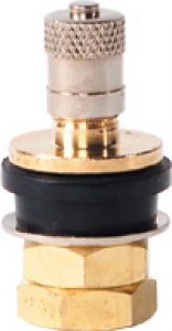 Tractor Front Wheel Valve, 9/16" Low Profile Brass (.453" / .625" hole)