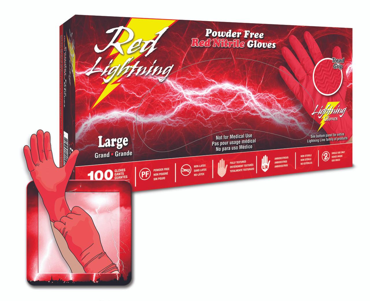 L Red Nitrile Gloves - 100 gloves, X-Large L Red Nitrile Gloves - 100 gloves, X-Large